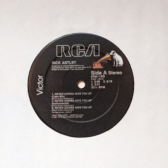SOLD** Rick Astley Never Gonna Give You Up 12" inch vinyl remix - Picture 5 of 10